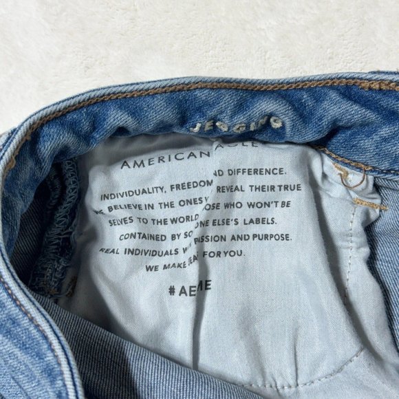 AMERICAN EAGLE OUTFITTERS Jeans Women's 6 Super Stretch Skinny Blue Distressed - Picture 13 of 13